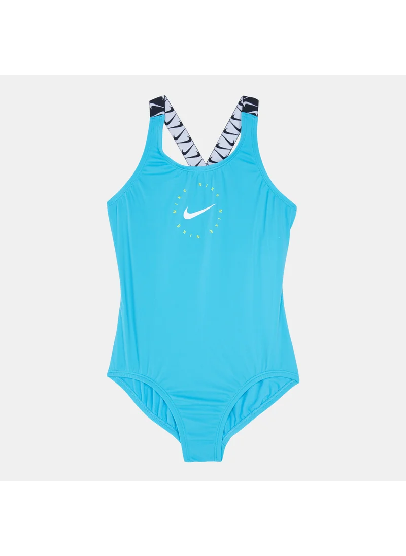 Nike Kids' Logo Tape Crossback One-Piece Swimsuit
