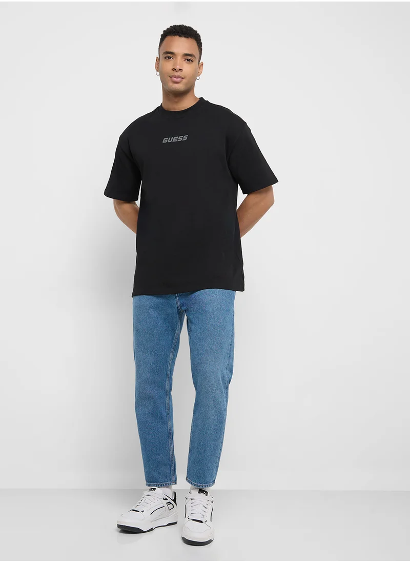 جس Logo Detailed Crew Neck Short Sleeve T-Shirt
