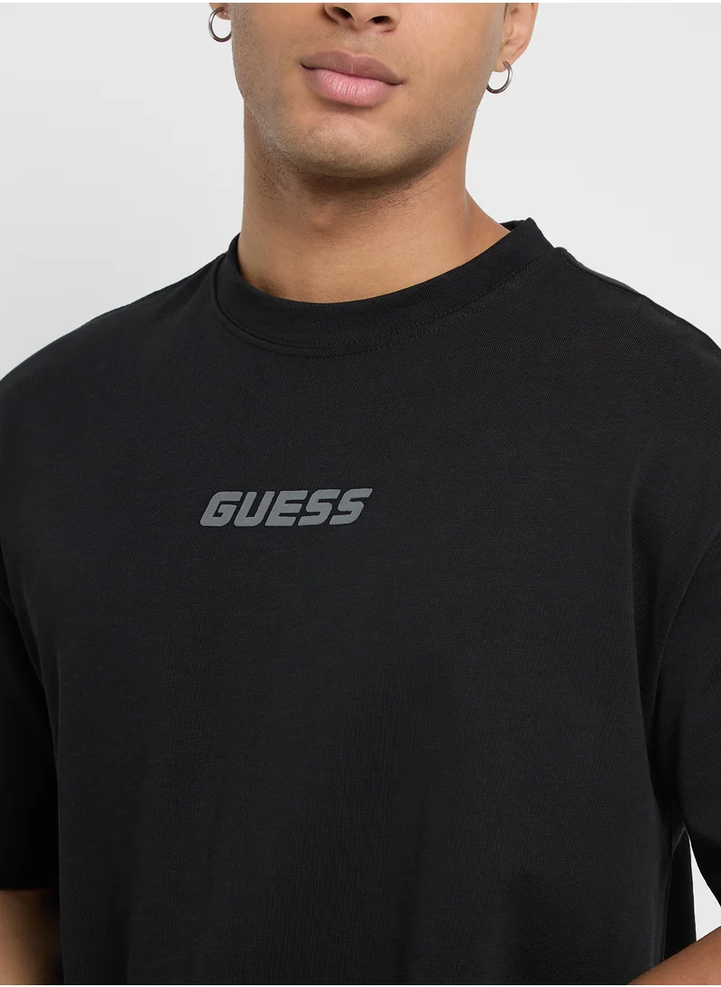 جس Logo Detailed Crew Neck Short Sleeve T-Shirt