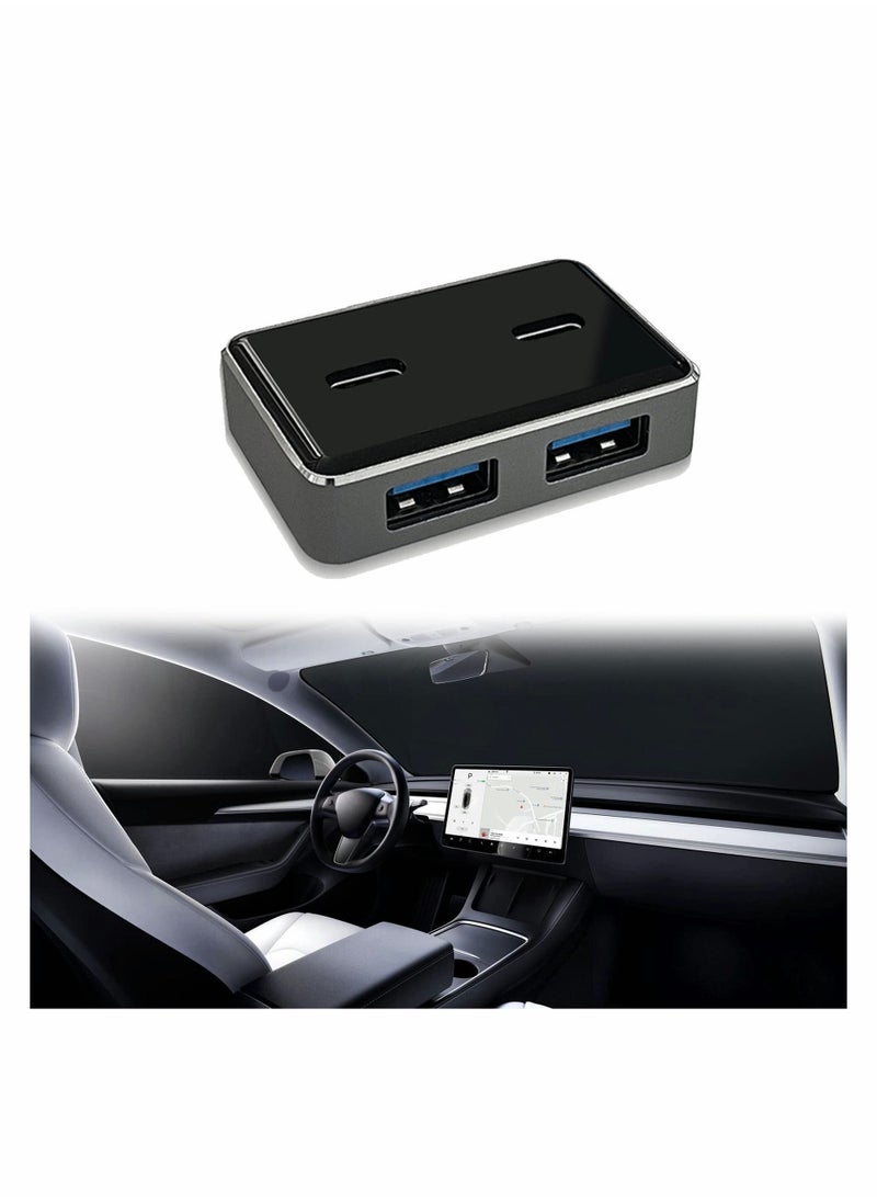 Y&D Compatible with Tesla Model 3/Y Usb Hub, 4 in 1 Ports Docking Station, Center Console Charger Adapter PD Fast USB Spiliter Fit for 3 Y Accessories  - Image 1