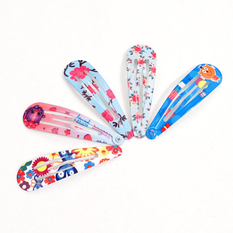 BBgifts Clips for Hair, 120 Pcs 2 Inch Metal Barrettes Snap Hair Clips for Girls Kids Teens Women, Cute Candy Color Hair Pins for Birthday Party Gift, 40 Assorted Colors (Pattern Print & Solid Color) - Image 5