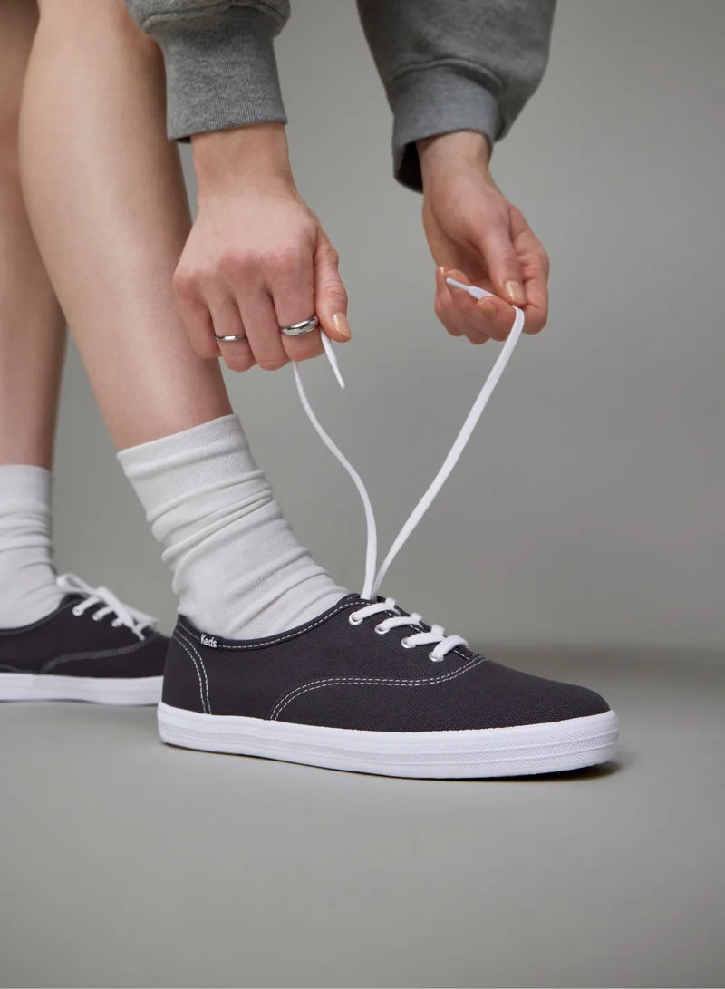 Keds grey Keds Women's Champion Originals Lace Up Canvas Casual Sneaker Grey for Women | Best Price UAE
