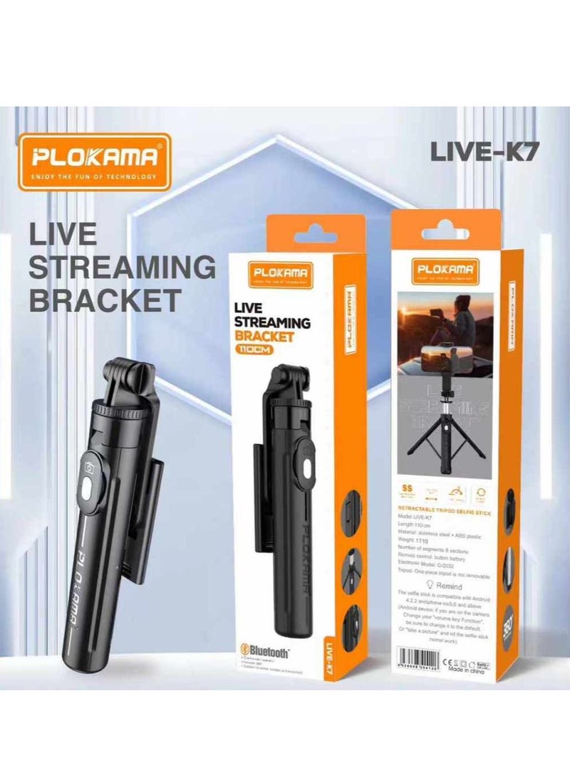 PLOKAMA 360° Rotating Phone Stabilizer Tripod Portable Multifunctional Photography Stand with Wireless Remote Control Phone Holder LED Beauty Light Suitable for All Cell Phones  - Image 3