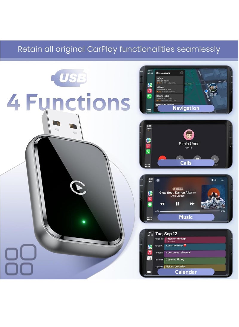 Necomi 2 in 1 Carplay Convert Wired for Cars with Wired Carplay & Android Auto, Plug & Play CarPlay Dongle Converts Wired to Wireless, Compact Design for iPhone & Android with USB/USB-C Port - Image 5