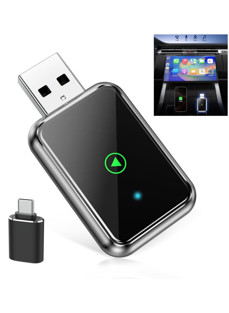 Necomi 2 in 1 Carplay Convert Wired for Cars with Wired Carplay & Android Auto, Plug & Play CarPlay Dongle Converts Wired to Wireless, Compact Design for iPhone & Android with USB/USB-C Port - Image 1