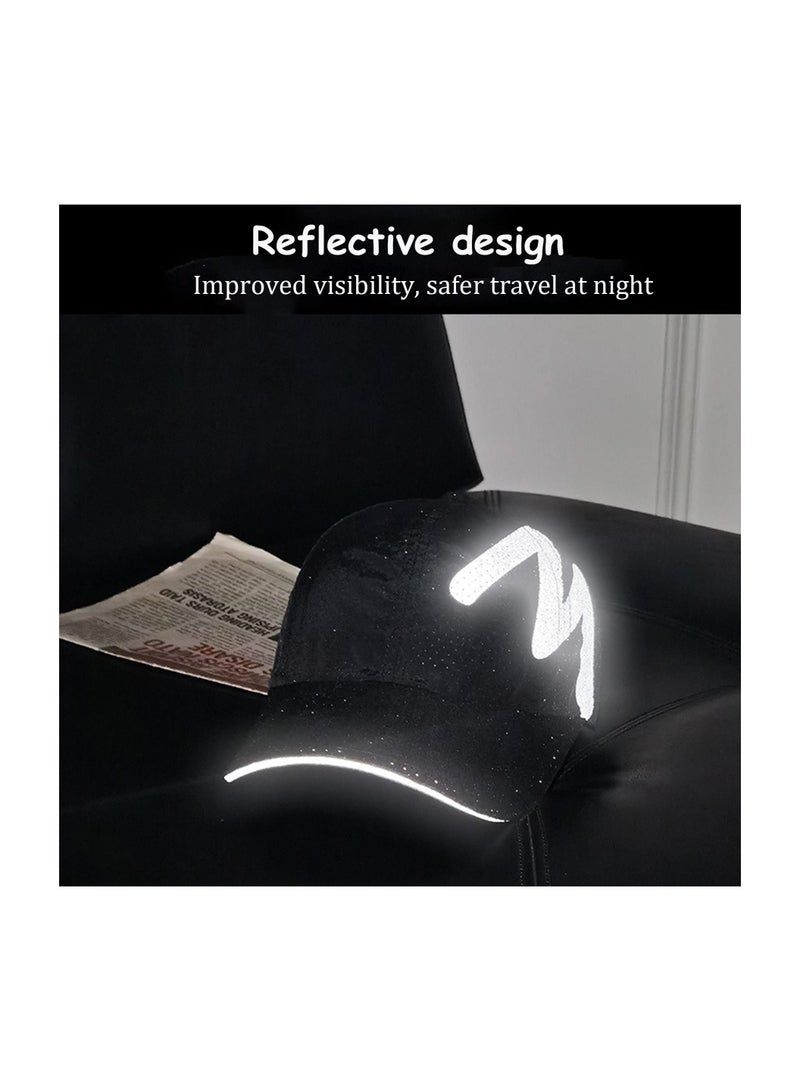 قبعة بيسبول للرجال - قبعة للجري سريعة الجفاف قبعة رياضية شبكية عاكسة للحواف وقبعة واقية من الشمس للجنسين خفيفة الوزن قابلة للتعديل قبعات صيفية للخارج - Image 4