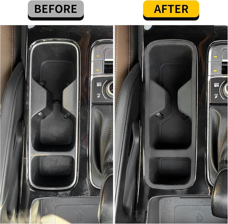 Maxzina Cup Holder Insert for 2020-2024 Kia Telluride - Silicone Black Bottle Holder - Image 2