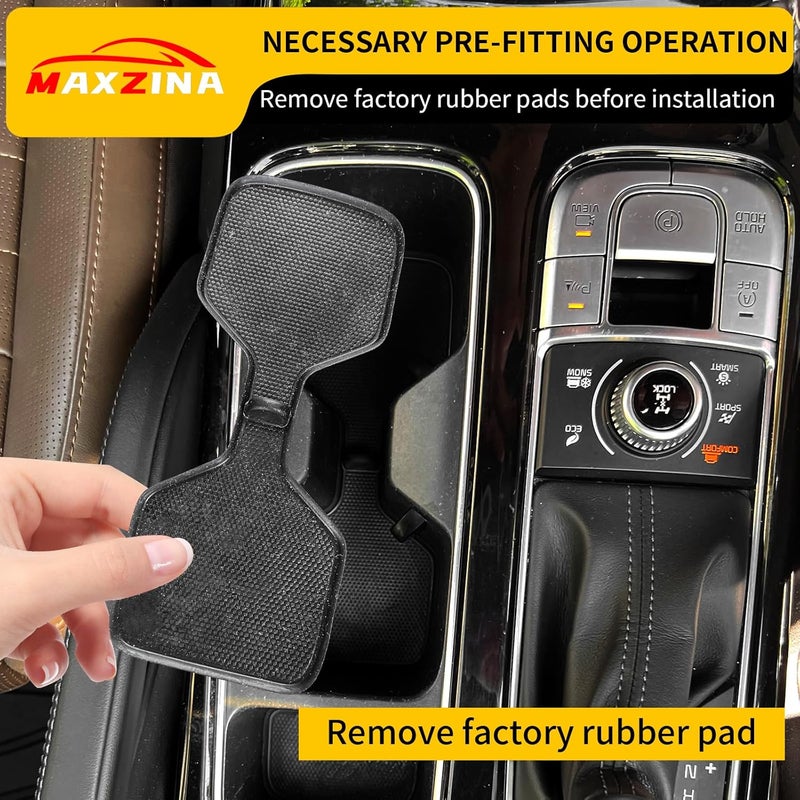 Maxzina Cup Holder Insert for 2020-2024 Kia Telluride - Silicone Black Bottle Holder - Image 3