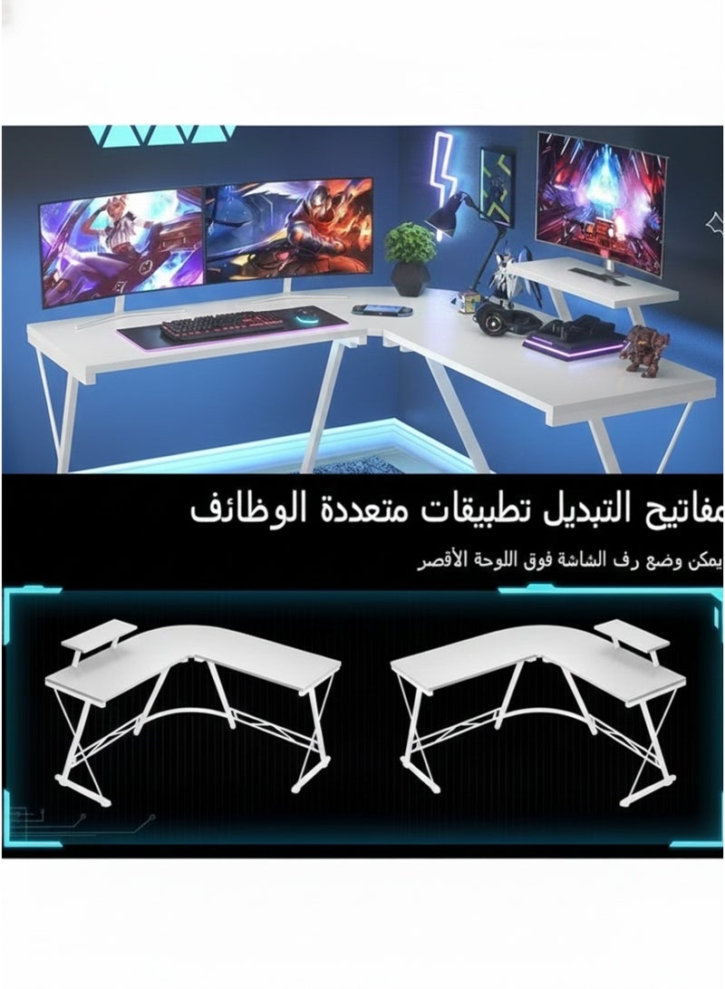 ACPLAY L-Shaped Desk Computer Corner Table 51 Inch Home Gaming Desk Office Writing Workstation With Large Monitor Stand Space-Saving Easy To Assemble 51X18.2X29.5 Inch - Image 4