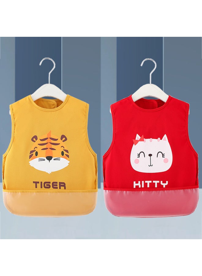 Baby Summer Protective Clothing, Kidsren's Sleeveless Smock, Eating A, Baby Reverse Wear Bib, Waterproof, Anti-dirty, Fashionable Outer Wear