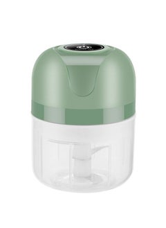 Electric USB Mini Garlic Blender Multifunctional Baby Food Machine Garlic Cutter Onion Mincer Wireless Charging Green 250ml