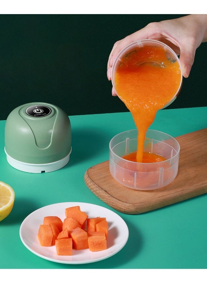 Generic - Electric USB Mini Garlic Blender Multifunctional Baby Food Machine Garlic Cutter Onion Mincer Wireless Charging Green 250ml - Image 1