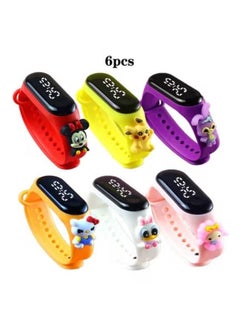 Kids' Water Resistant Silicone Digital Watch 6PCS