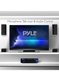 PYLE Home Compact Public Address Mono Amplifier Professional 50W Mini Home Power Audio Sound Pa Speaker Receiver System W/ Rca Headphone 2 Microphone Inputs Independent Volume Control Pt110  - Image 5