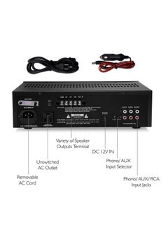 PYLE Home Compact Public Address Mono Amplifier Professional 50W Mini Home Power Audio Sound Pa Speaker Receiver System W/ Rca Headphone 2 Microphone Inputs Independent Volume Control Pt110  - Image 3