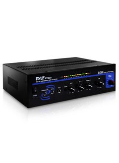 PYLE Home Compact Public Address Mono Amplifier Professional 50W Mini Home Power Audio Sound Pa Speaker Receiver System W/ Rca Headphone 2 Microphone Inputs Independent Volume Control Pt110  - Image 1