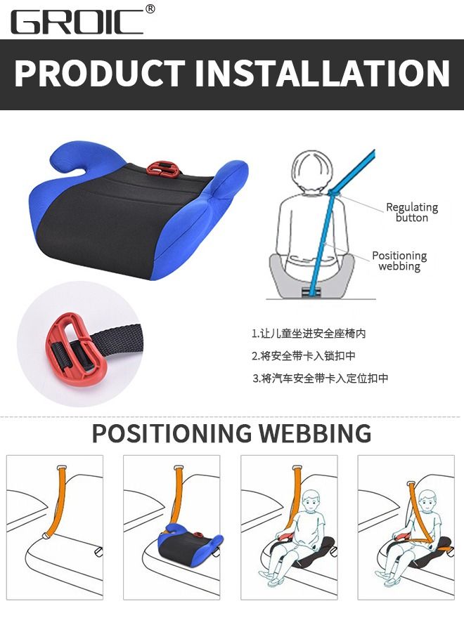 GROIC Backless Booster Car Seat Large Travel Booster Seat Pad for Kids Transitioning to Vehicle Seat Belt, Portable Car Safety Seat Booster,Toddler Dining Chair Booster Seat - Image 5