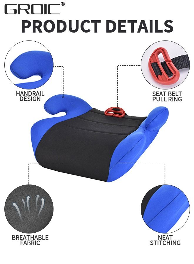 GROIC Backless Booster Car Seat Large Travel Booster Seat Pad for Kids Transitioning to Vehicle Seat Belt, Portable Car Safety Seat Booster,Toddler Dining Chair Booster Seat - Image 3
