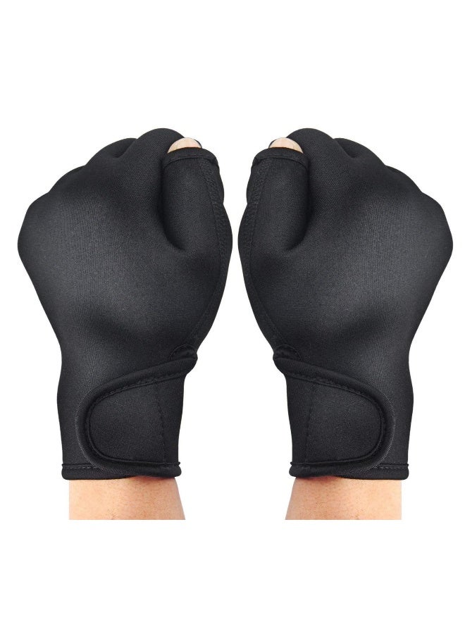 Generic KASTWAVE Aquatic Gloves for Helping Upper Body Resistance, Webbed Swim Gloves with Wrist Strap, Well Stitching, No Fading, Sizes for Men Women Adult Children Aquatic Fitness Water Resistance Training - Image 3