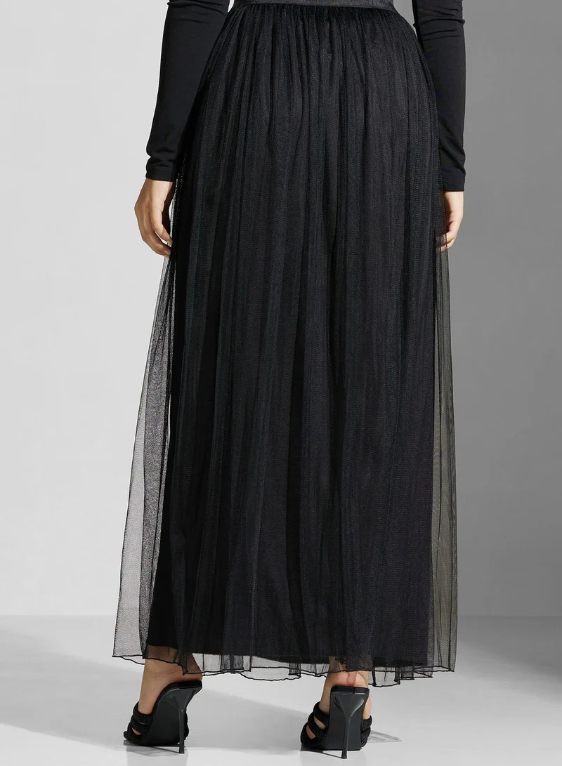 Golden Apple Plisse Mesh High Waist Skirt