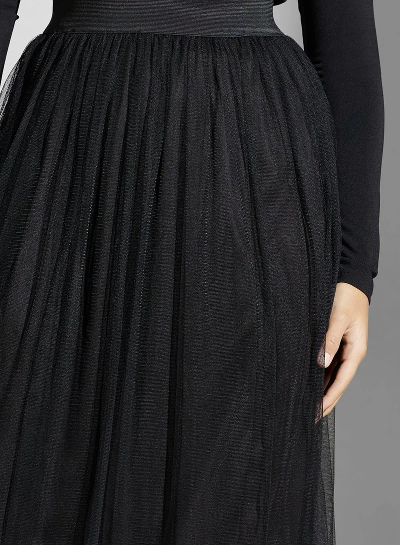 Golden Apple Plisse Mesh High Waist Skirt