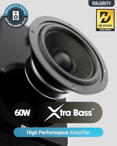 Majority D40 Active Bookshelf Speakers | Powered Stereo Studio Speakers | Powerful Amplified 2.0 Channel Sound | Bluetooth, Optical, RCA, USB & Aux Playback | Digital Controls | HiFi Speakers - Image 2