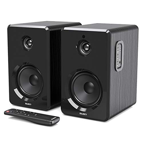 Majority D40 Active Bookshelf Speakers | Powered Stereo Studio Speakers | Powerful Amplified 2.0 Channel Sound | Bluetooth, Optical, RCA, USB & Aux Playback | Digital Controls | HiFi Speakers - Image 1