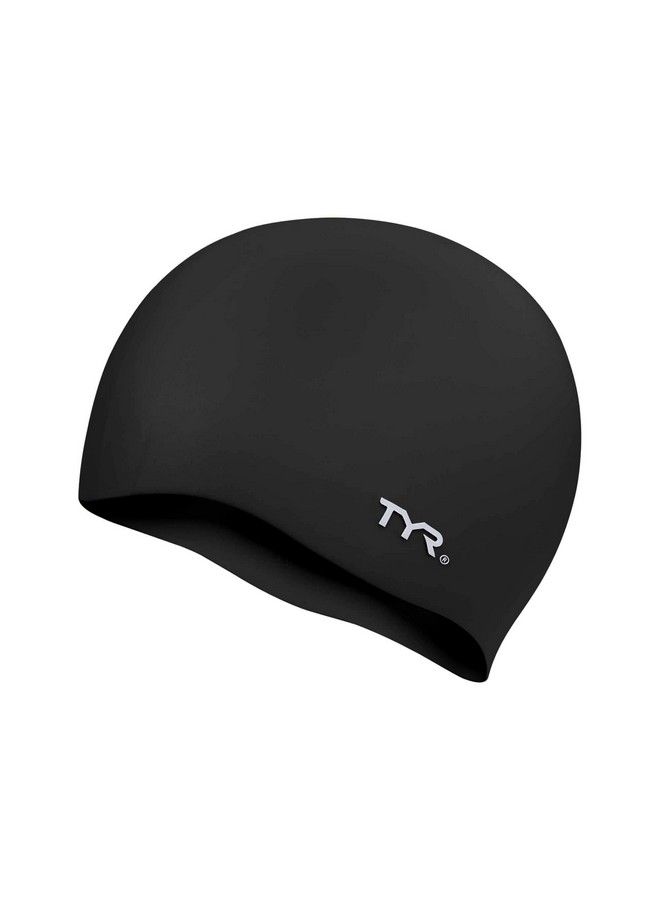 TYR Wrinkle Free Silicone Swim Cap (Black) - Image 2