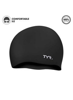 TYR Wrinkle Free Silicone Swim Cap (Black)  - Image 4