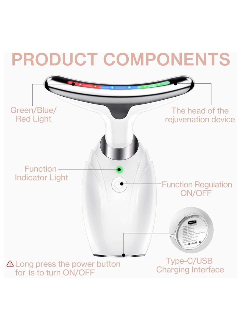 RATSAW Face Massager Facial and Neck Electric Massager 3-in-1 Chin Lift Devices V-Shaped Firming EMS Vibration Facial Massager 4 Massage Modes Skin Care Firm Tightening and Smooth  - Image 3