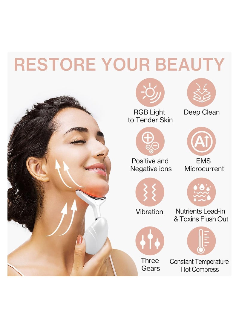 RATSAW Face Massager Facial and Neck Electric Massager 3-in-1 Chin Lift Devices V-Shaped Firming EMS Vibration Facial Massager 4 Massage Modes Skin Care Firm Tightening and Smooth  - Image 2