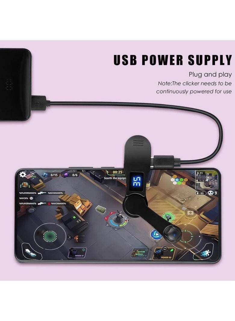 Smartphone automatic clicker, mobile screen device speed clicker, fast click simulation finger continuous click game, live like, flash kill, reward tasks (black)