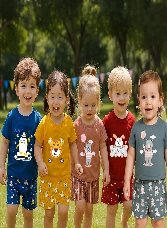 Toddylon Baby Clothing Set Cotton | T-Shirt with Shorts | Summer Clothing Set for Babies Boys & Girls | Soft Cotton Clothes | 0-3 Months to 18-24 Months (Multicolour Pack of 6) - Image 3