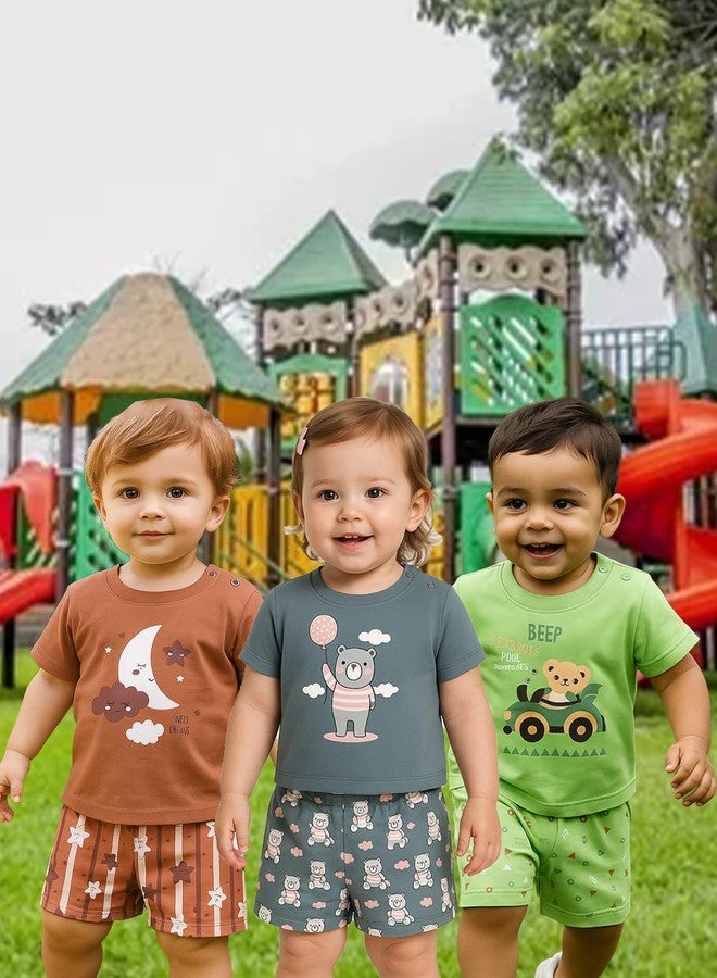 Toddylon Baby Clothing Set Cotton | T-Shirt with Shorts | Summer Clothing Set for Babies Boys & Girls | Soft Cotton Clothes | 0-3 Months to 18-24 Months (Multicolour Pack of 6) - Image 4