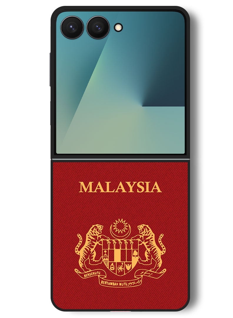 Theodor Case Compatible with Samsung Galaxy Z Flip 7 - 6.9 Inch Protection Shockproof Bumper Cover Malaysia Passport - Image 1
