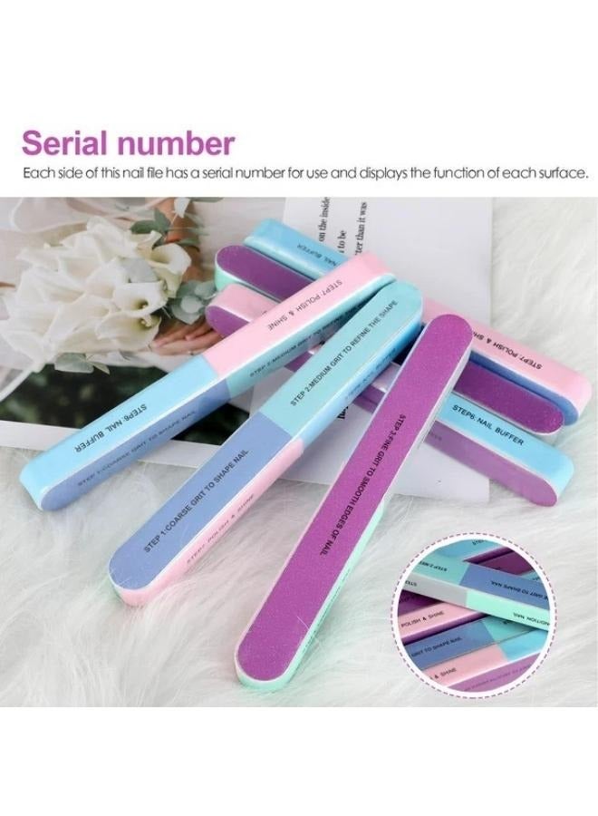 مبرد أظافر احترافي متعدد الاستخدام 7 خطوات – مكعب تلميع الأظافر بـ7 أسطح و7 ألوان مختلفة – مبرد وصنفرة قابلة للغسل لتشكيل وتنعيم وتلميع ولمعان الأظافر الطبيعية والصناعية – أداة مانيكير وباديكير منزلية واحترافية للعناية الشخصية وأدوات تجميل أساسية للنساء والرجال - Image 4