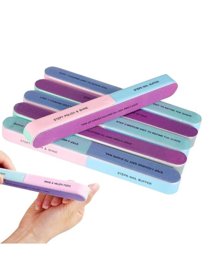 مبرد أظافر احترافي متعدد الاستخدام 7 خطوات – مكعب تلميع الأظافر بـ7 أسطح و7 ألوان مختلفة – مبرد وصنفرة قابلة للغسل لتشكيل وتنعيم وتلميع ولمعان الأظافر الطبيعية والصناعية – أداة مانيكير وباديكير منزلية واحترافية للعناية الشخصية وأدوات تجميل أساسية للنساء والرجال - Image 3