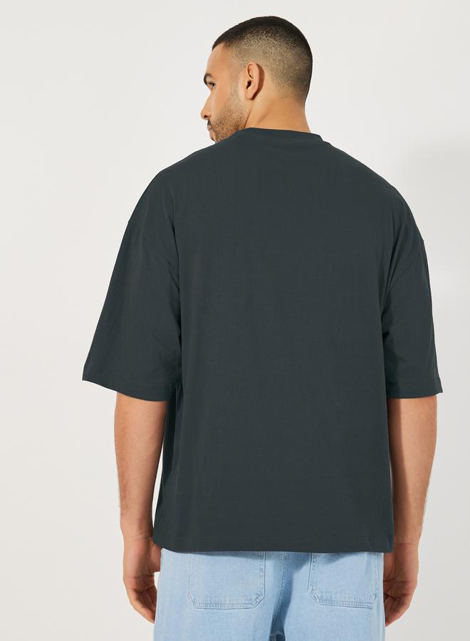 Styli Front Tape Jersey Boxy T-Shirt  - Image 4