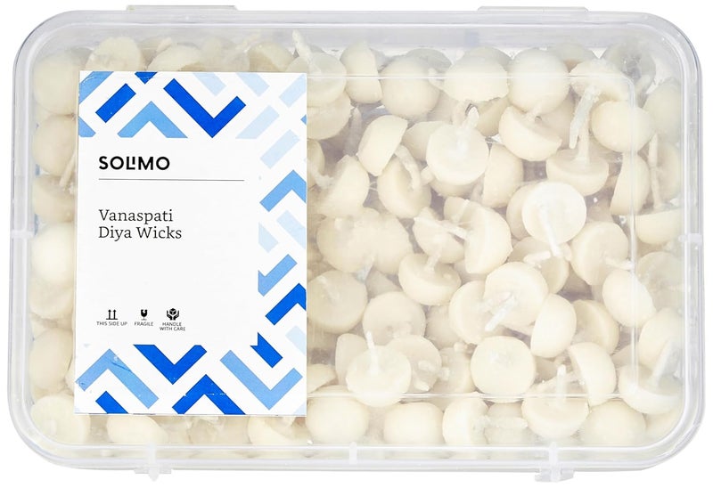 Brand - Solimo Solimo Vanaspati Ghee Diya Wicks 100 Pieces 30Minute Burning Time Pack of 2 - Image 1