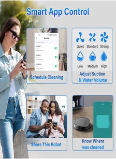 SINCHER SG50 Robot Vacuum Cleaner with 6300Pa Suction Power Mop Function - 2-in-1 Robot Vacuum , Self-Charging Feature, WiFi Connectivity - Ideal for Pet Hair & Carpet  - Image 3