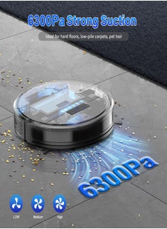 SINCHER SG50 Robot Vacuum Cleaner with 6300Pa Suction Power Mop Function - 2-in-1 Robot Vacuum , Self-Charging Feature, WiFi Connectivity - Ideal for Pet Hair & Carpet  - Image 5