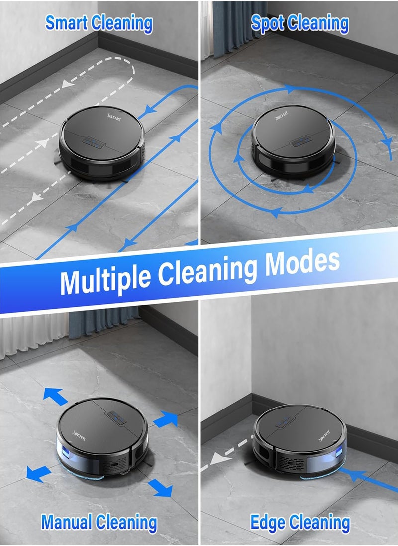 SINCHER - SG50 Robot Vacuum Cleaner with 6300Pa Suction Power Mop Function - 2-in-1 Robot Vacuum , Self-Charging Feature, WiFi Connectivity - Ideal for Pet Hair & Carpet - Image 1