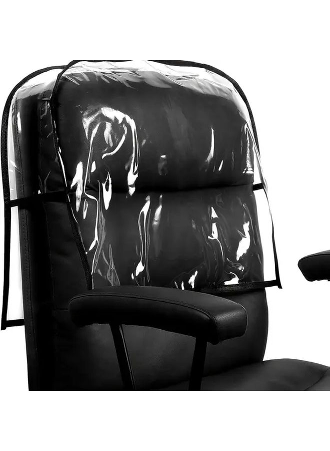 Black Heavy Duty Salon Chair Cover With Backrest Headrest Easy Clean PVC Protector - Image 2