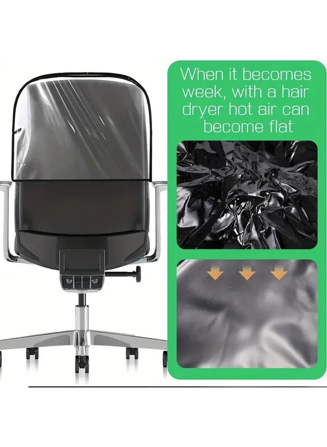 Black Heavy Duty Salon Chair Cover With Backrest Headrest Easy Clean PVC Protector - Image 5