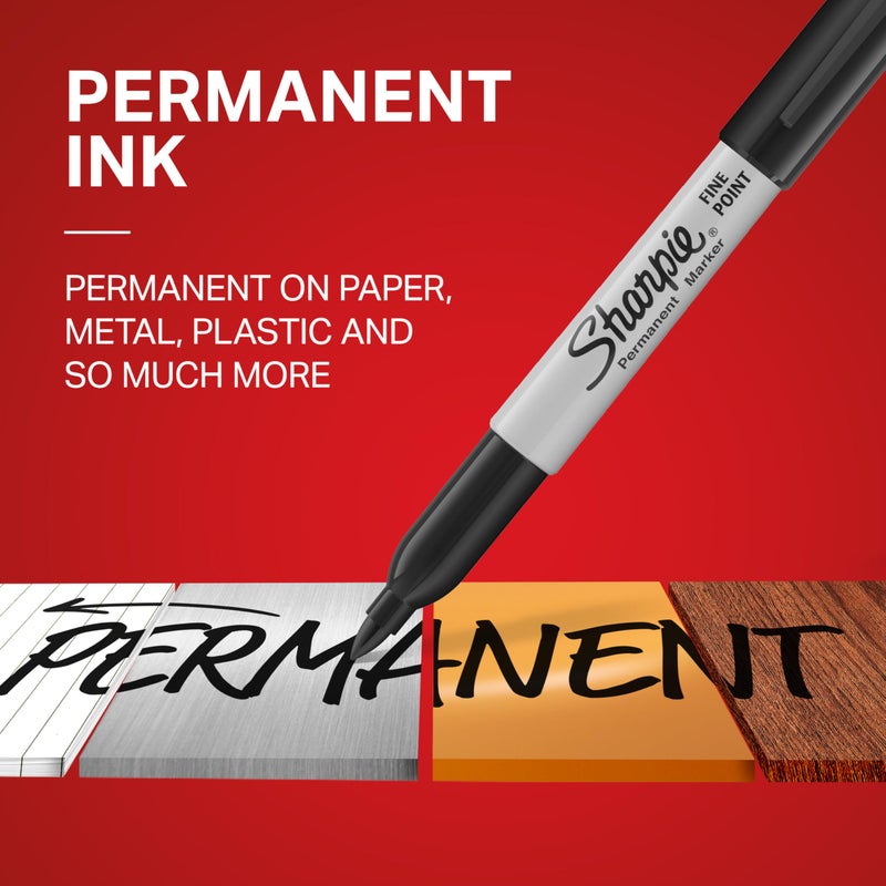 Sharpie Permanent Markers, Fine Tip, Black, 40 Count - Office Supplies, Quick Drying, Fade Resistant, For Wood, Plastic, Paper, Metal, And More - Image 2