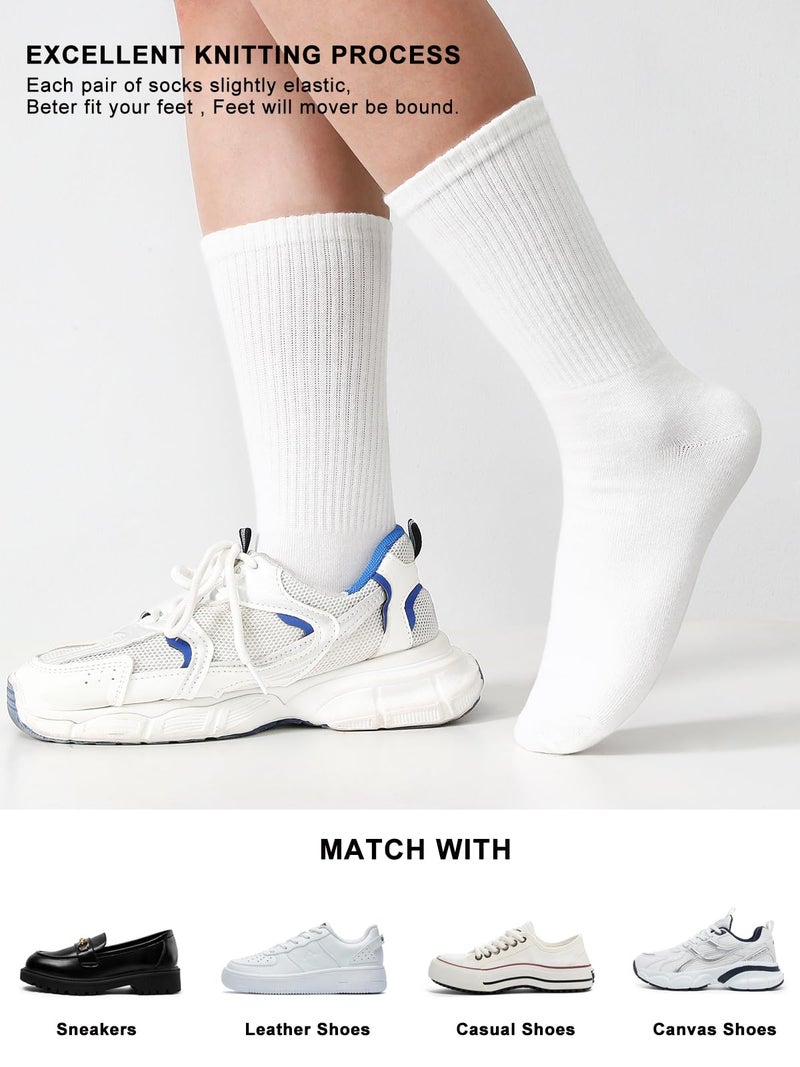 JOLLMONO Womens Crew Socks Size 6-11 Casual Athletic Gym LightWeight Thin Cotton Socks 3-6 Pairs(J2168-3W) - Image 5
