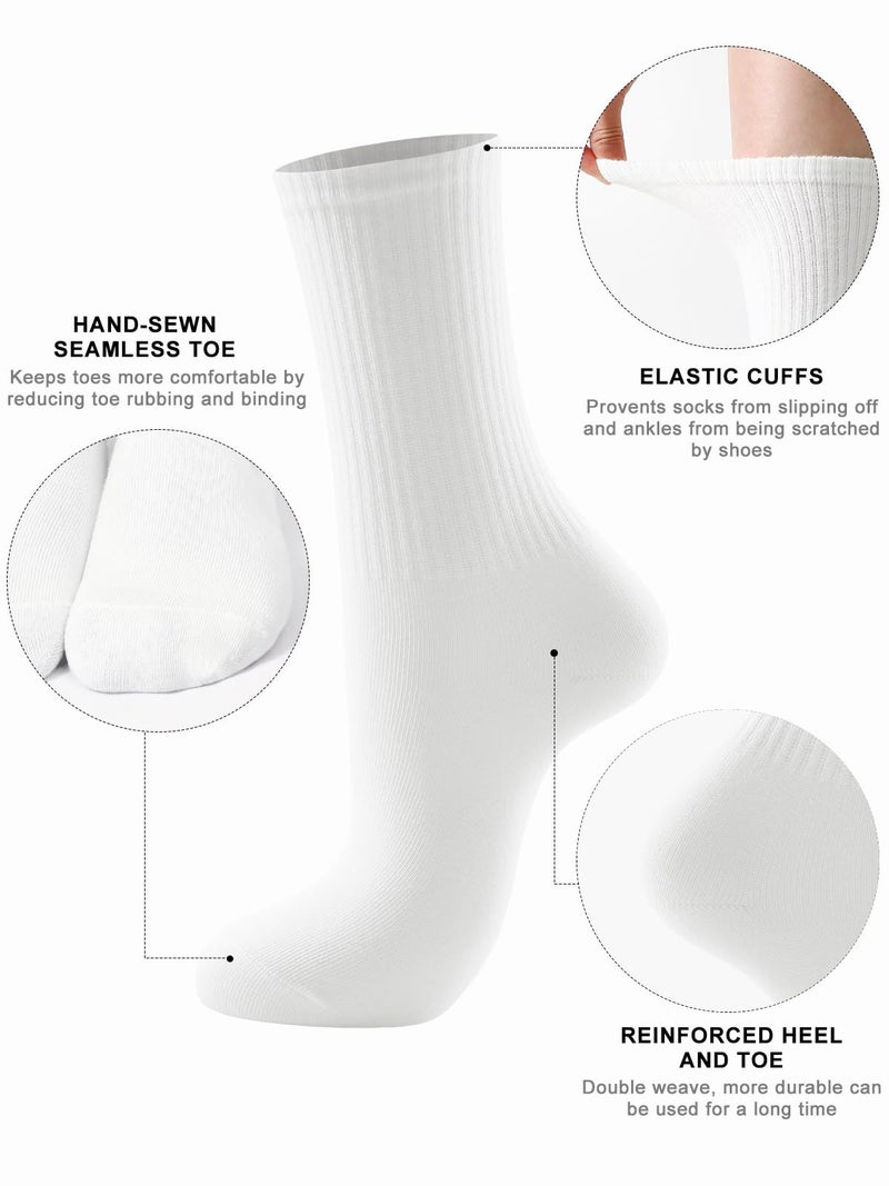 JOLLMONO Womens Crew Socks Size 6-11 Casual Athletic Gym LightWeight Thin Cotton Socks 3-6 Pairs(J2168-3W) - Image 2