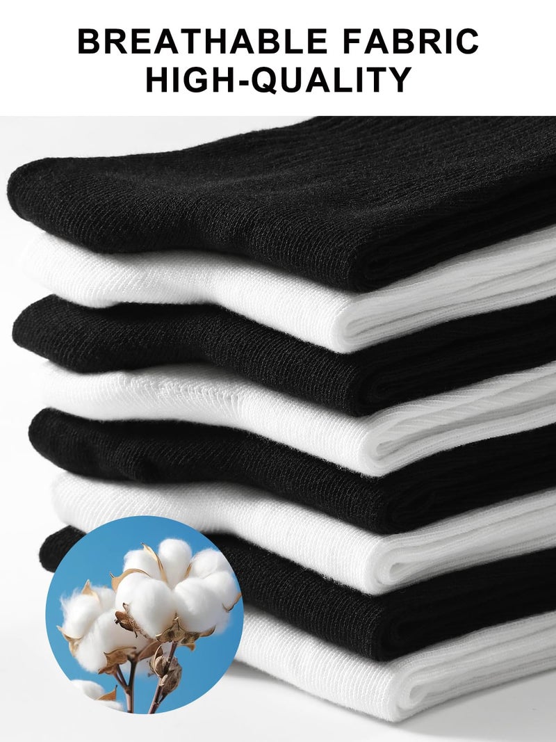 JOLLMONO Womens Crew Socks Size 6-11 Casual Athletic Gym LightWeight Thin Cotton Socks 3-6 Pairs(J2168-3W) - Image 3