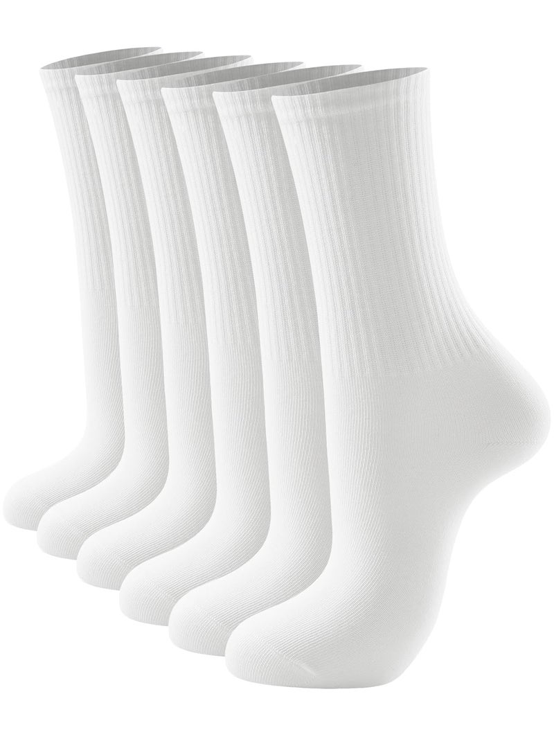 JOLLMONO Womens Crew Socks Size 6-11 Casual Athletic Gym LightWeight Thin Cotton Socks 3-6 Pairs(J2168-3W) - Image 1