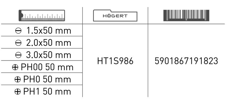 Högert Technik Hgert Technik Germany 6 piece insulated precision screwdriver set 1000 V CrMo steel - Image 2